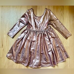 Pink chicken Liza lame dress in dusty pink sz 5 **HAS FLAWS**